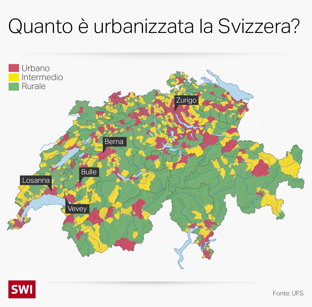 Infografica zone urbane in Svizzera