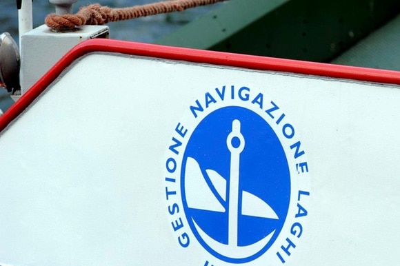 In un immagine d archivio, il logo della Gestione navigazione laghi Italia