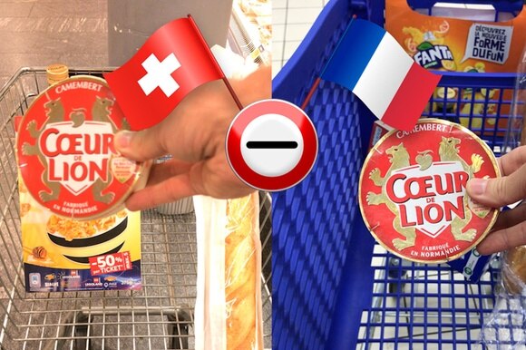 Due confezioni di camembert, una in Svizzera e l altra in Francia