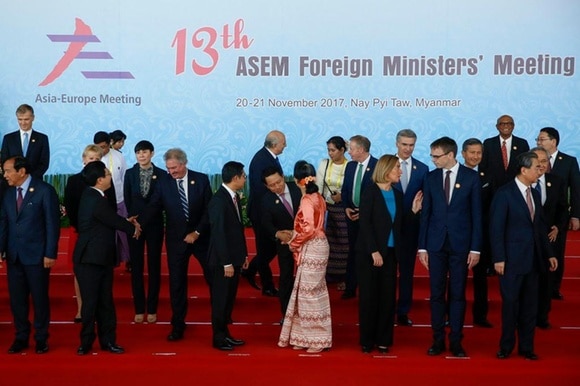 Foreign ministers and top officials from 51 states took part in the ASEM meeting in Myanmar.