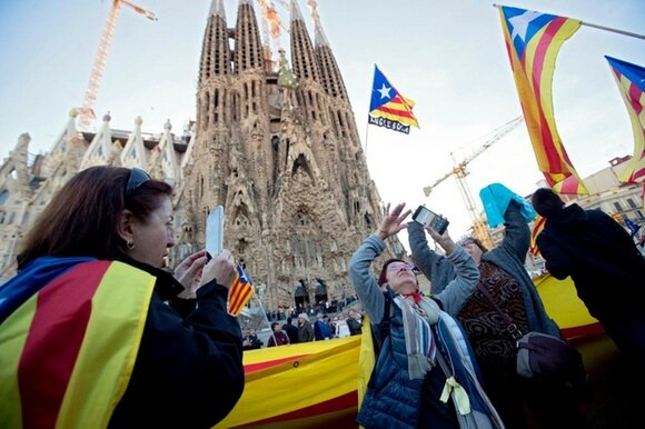 Manifestazione indipendentista a Barcellona