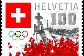 La Posta svizzera ha emesso un francobollo per le Olimpiadi invernali a supporto della squadra svizzera