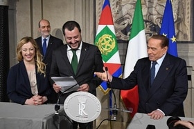 Meloni, Salvini e Berlusconi dopo l incontro al Quirinale