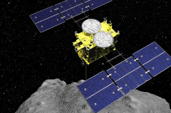 Un sonda che si avvicina a un asteroide