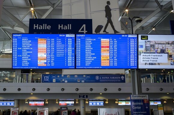 Tabellone partenze aeroporto di Basilea