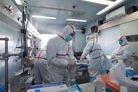 Centro medico per le malattie infettive nella città di Wuhan.