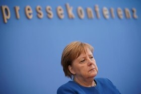 Angela Merkel durante la conferenza stampa