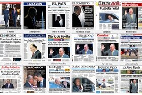 Le prime pagine dei quotidiani spagnoli di oggi e quasi tutti hanno lo stesso titolo: Juan Carlos I abbandona la Spagna.