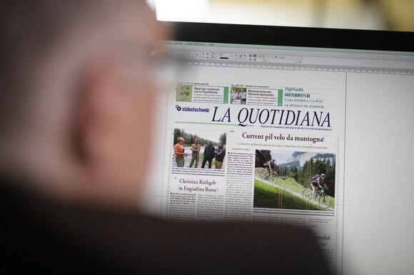 La prima pagina de La Quotidiana, giornale in lingua romancia.
