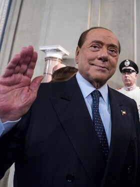 Ritratto di Silvio Berlusconi.
