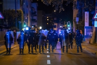 La polizia, la notte del 29 maggio.