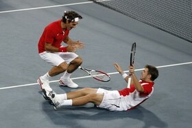 Federer e Wawrinka a Pechino 2008.